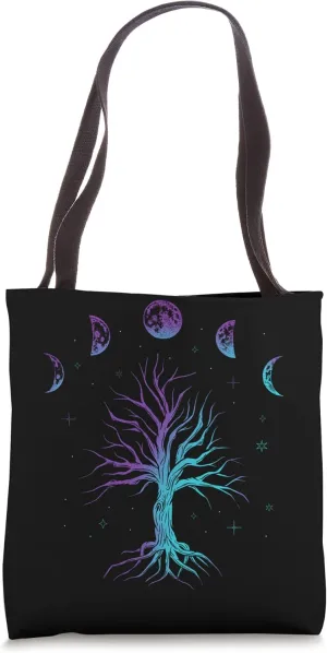 Moon Phases Tree of Life - Viking Pagan Wicca Tote Bag