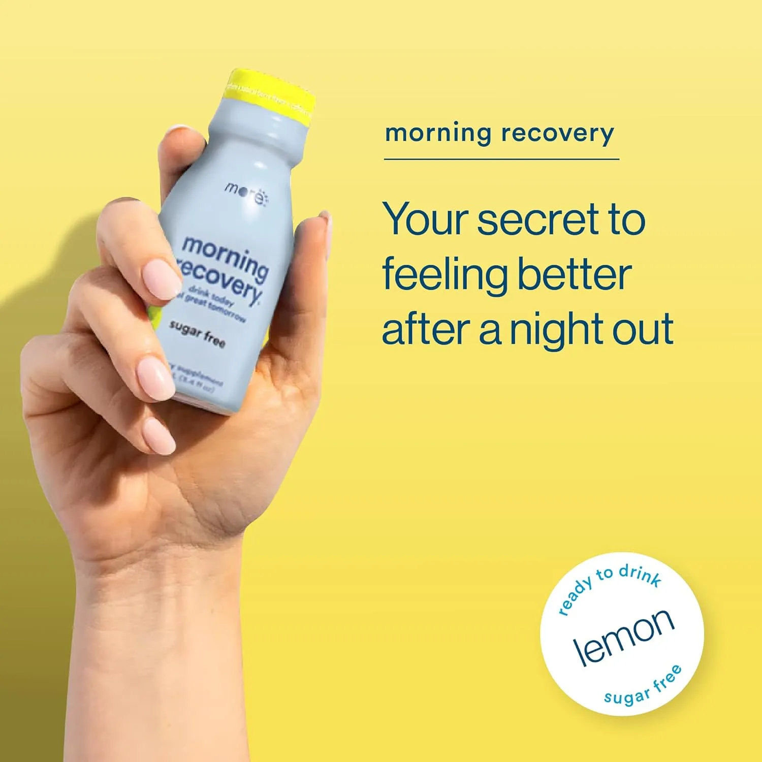Morning Recovery Electrolyte, Milk Thistle Drink Proprietary Formulation to Hydrate While Drinking for Morning Recovery, Highly Soluble Liquid DHM, Sugar-Free Lemon, Pack of 12