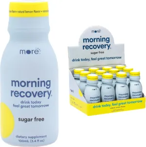 Morning Recovery Electrolyte, Milk Thistle Drink Proprietary Formulation to Hydrate While Drinking for Morning Recovery, Highly Soluble Liquid DHM, Sugar-Free Lemon, Pack of 12