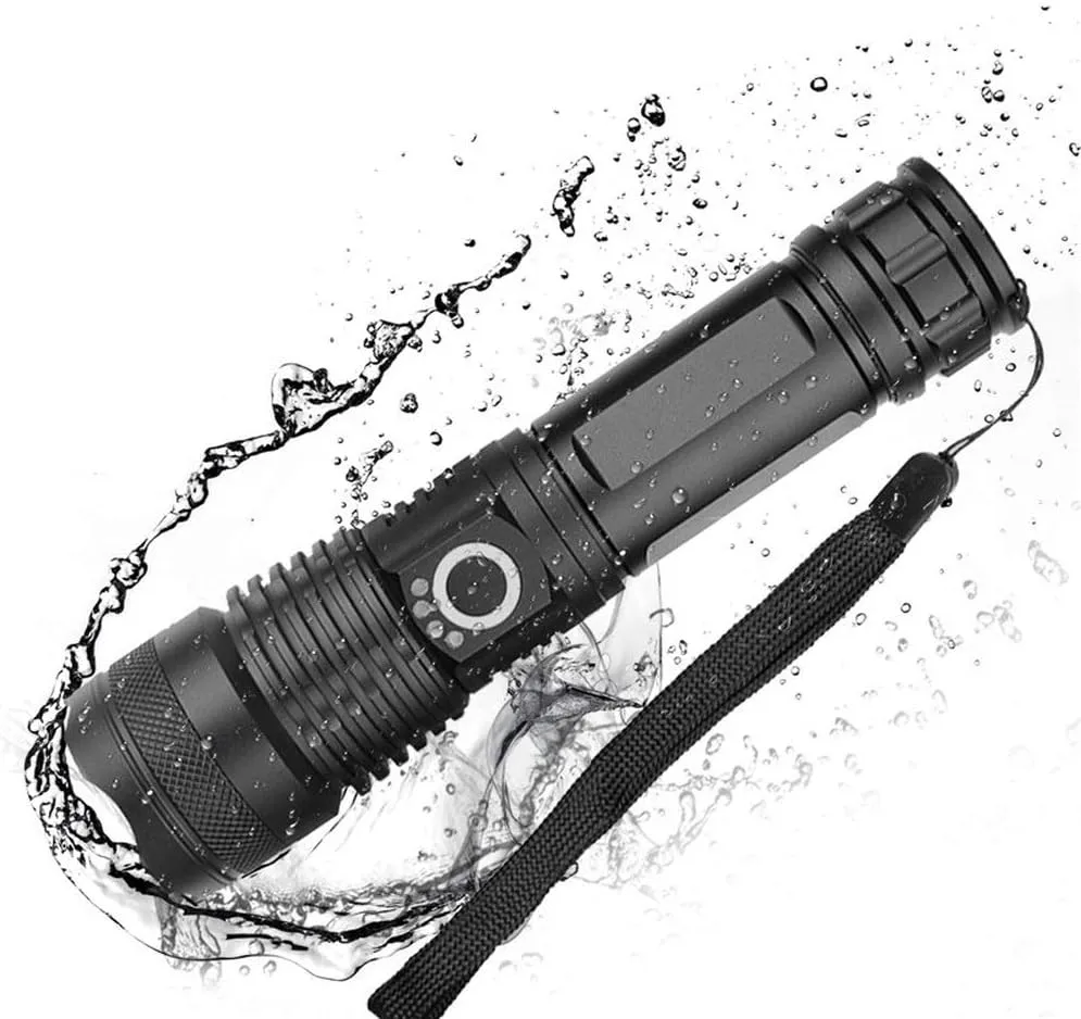 Most Powerful Flashlight USB Zoom Led Torch Rechargeable Battery LED Torch, Super Bright 2000 Lumen Zoomable Flashlight,Waterproof Handheld Powerful Tactical Torch Light for Camping & Outdoor Sports