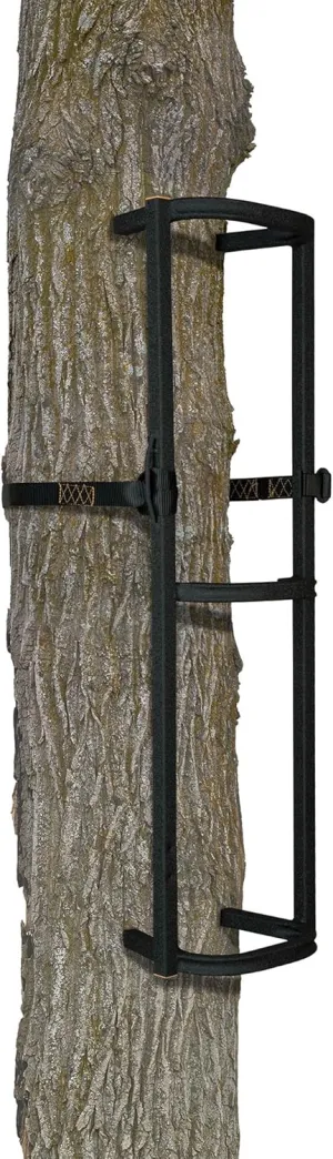 Muddy Outdoors Stagger Steps Packable Rock Solid Steel Ladder System for Tree Climbing & Use on Crooked or Leaning Trees - 12.25' Total Height / 3 Sections/Single Step/Stick or 3-Pack