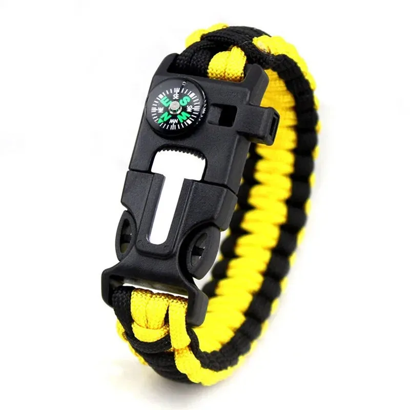 Multi-functional Paracord bracelet Braided  Survival Bracelet Outdoor Scraper Whistle buckle tools 550Ibs paracord for Outdoor