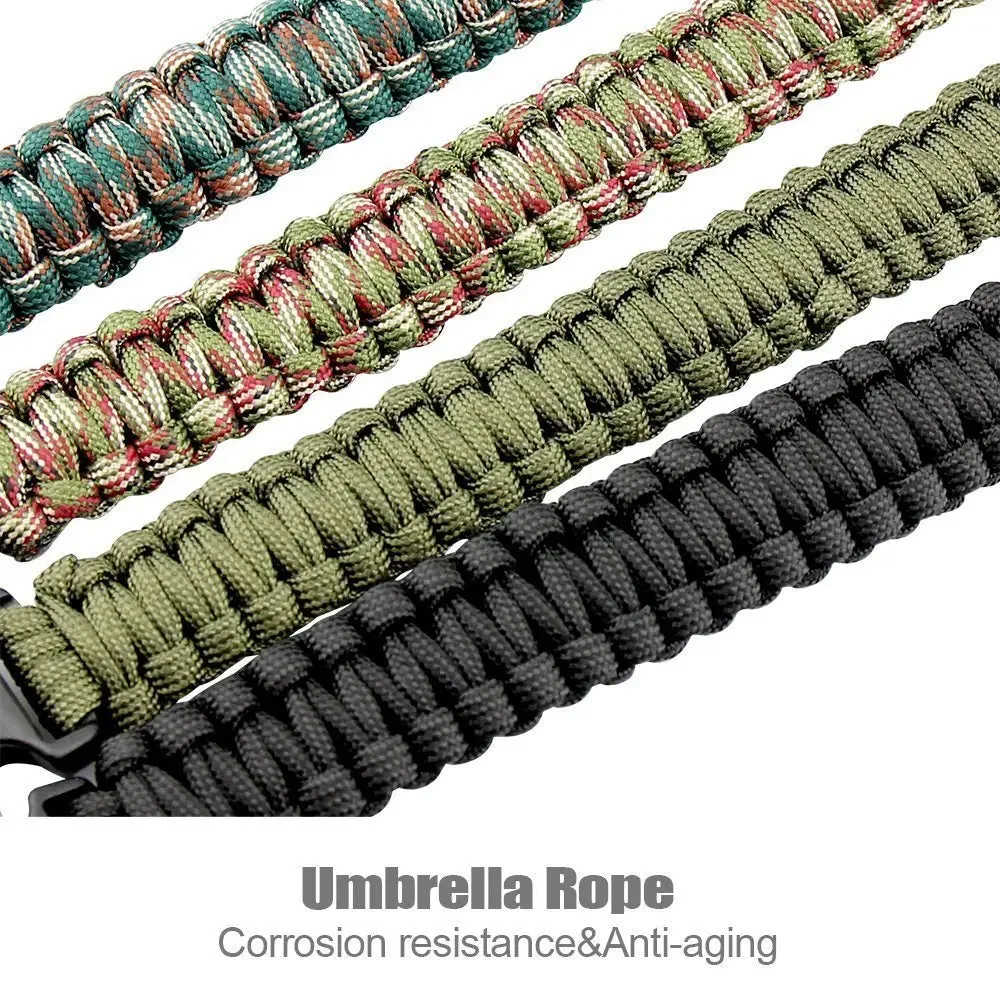 Multi-functional Paracord bracelet Braided  Survival Bracelet Outdoor Scraper Whistle buckle tools 550Ibs paracord for Outdoor