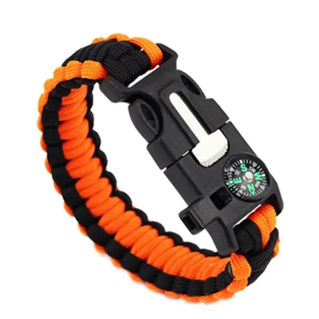 Multi-functional Paracord bracelet Braided  Survival Bracelet Outdoor Scraper Whistle buckle tools 550Ibs paracord for Outdoor