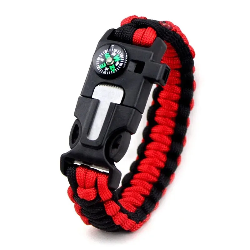 Multi-functional Paracord bracelet Braided  Survival Bracelet Outdoor Scraper Whistle buckle tools 550Ibs paracord for Outdoor