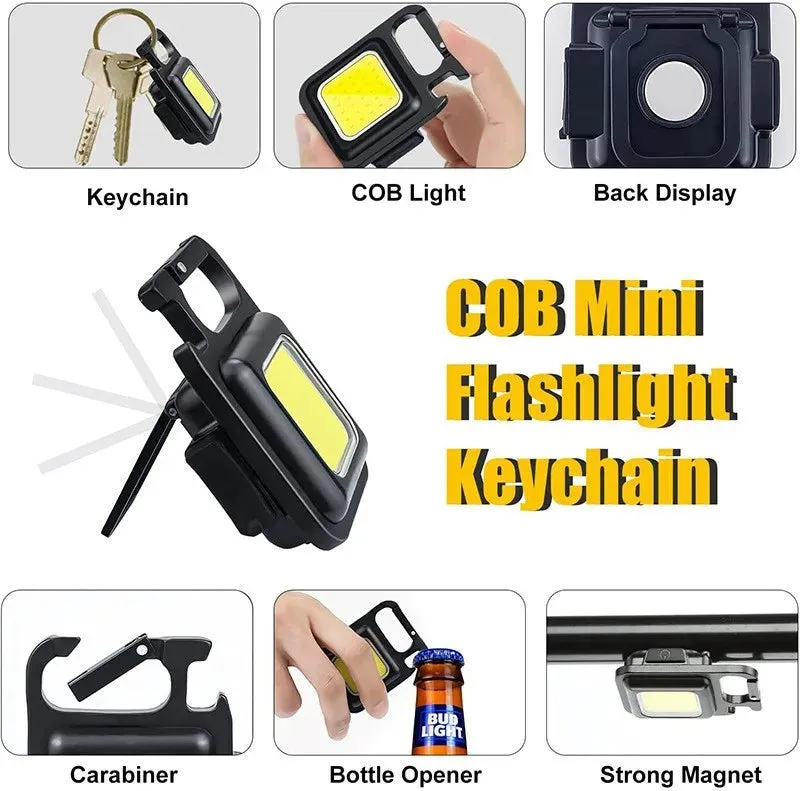 Multifunctional COB Keychain Flashlight