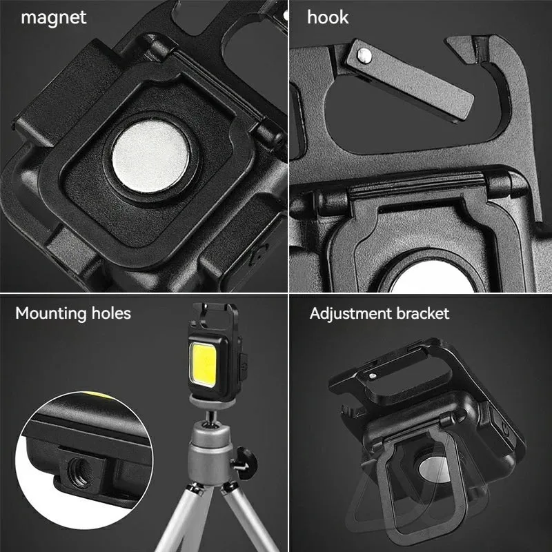 Multifunctional COB Keychain Flashlight