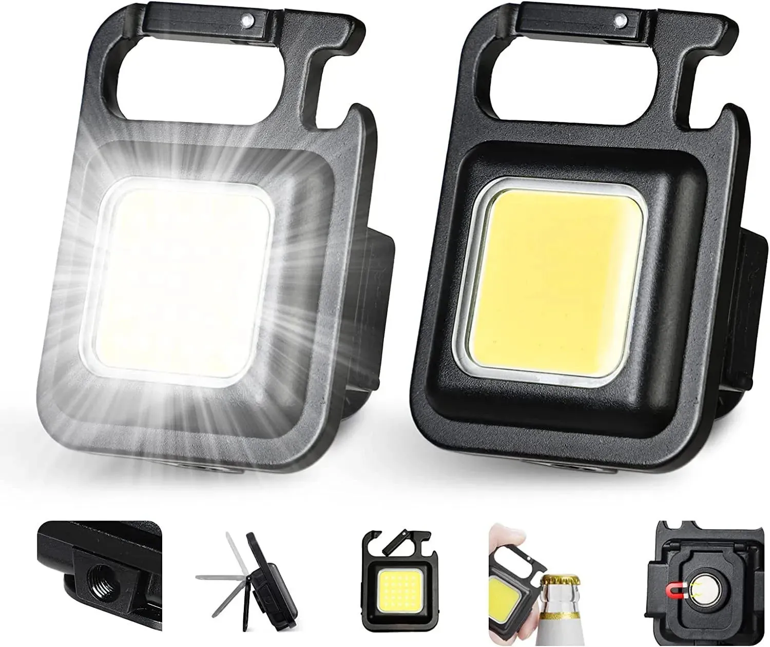 Multifunctional COB Keychain Flashlight