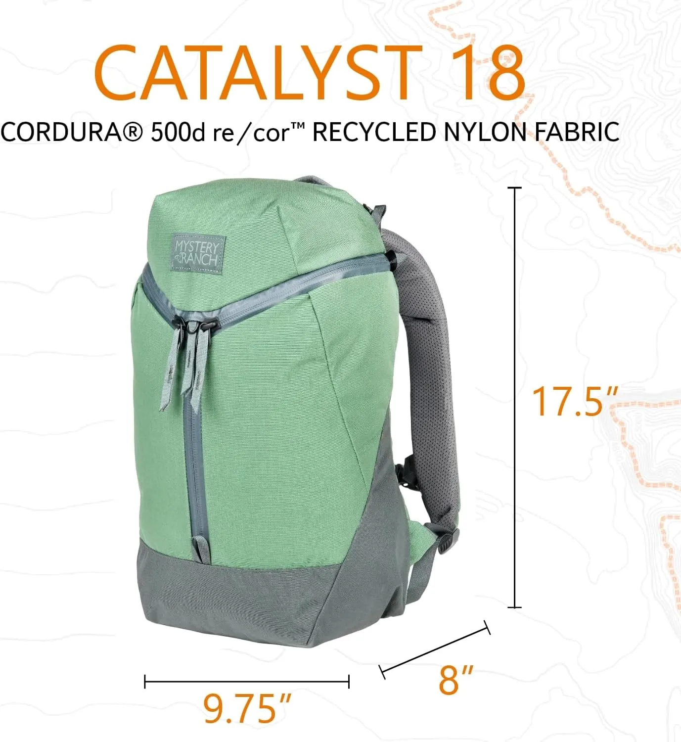 Mystery Ranch Catalyst 18L Travel Backpack with Tech Pocket for Everyday Carry and Adventures - Noble Fir