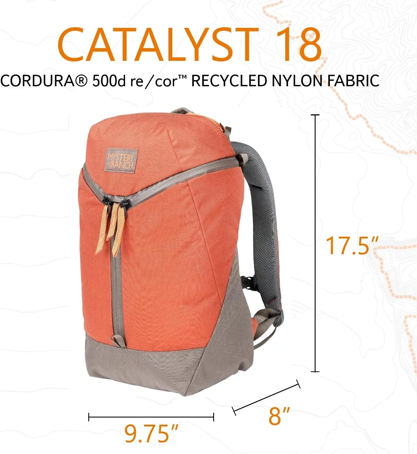 Mystery Ranch Catalyst 18L Travel Backpack with Tech Pocket for Everyday Carry and Adventures - Paprika
