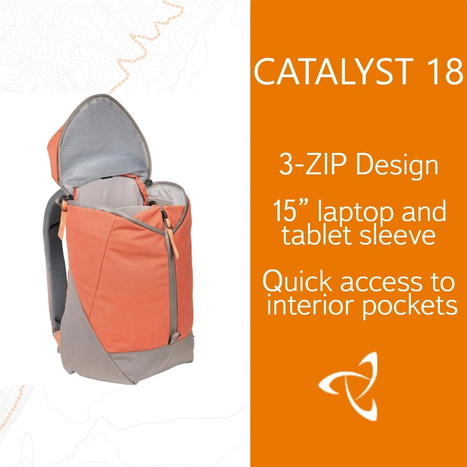 Mystery Ranch Catalyst 18L Travel Backpack with Tech Pocket for Everyday Carry and Adventures - Paprika