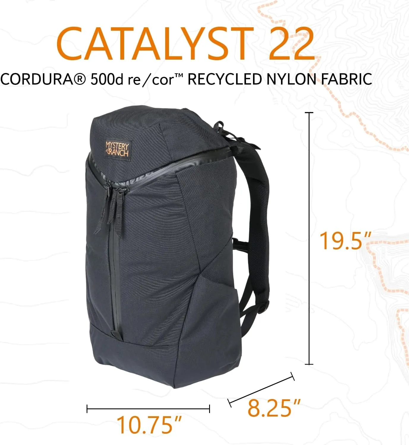 Mystery Ranch Catalyst 22L Travel Backpack with Tech Pocket for Everyday Carry and Adventures - Black