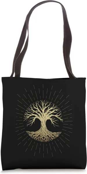 Mystical Golden Prosperity Gaia Tree Symbol Life Tote Bag