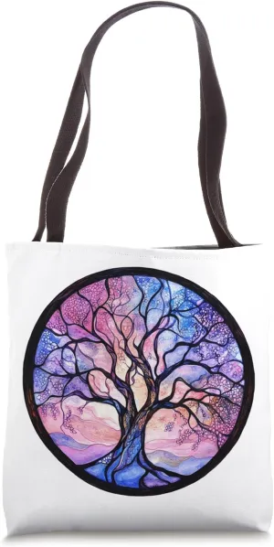 Mystical Tree of Life Symbol with Knotwork Design Tote Bag