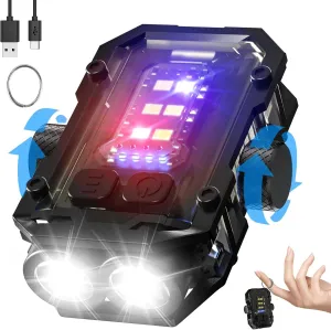 N11 Clip Magnetic Mini EDC Flashlight 1000 Lumens Keychain Flashlights 8 Modes Pocket Flash Light with White Red Blue Lights Small Flashlight for Camping,Running,Emergency,Hiking(Black)