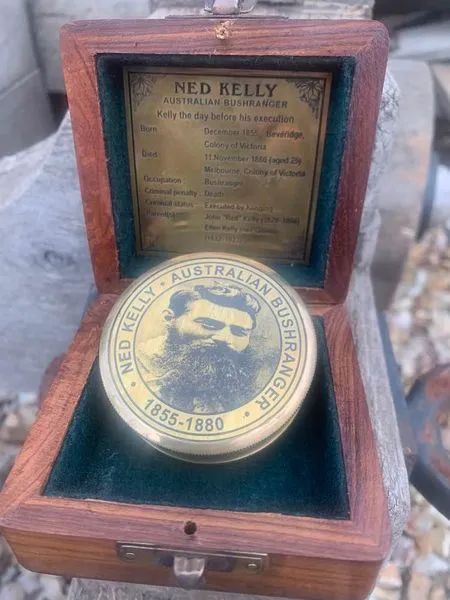 NED KELLY Compass - in wooden case