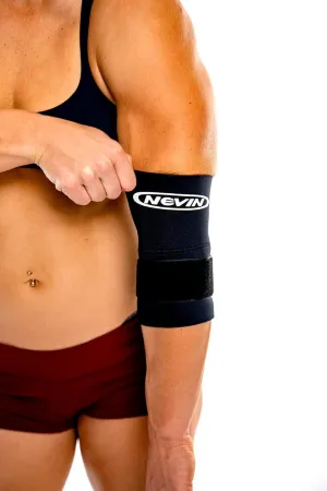 Nevin Sports Med Contoured Elbow Support w/Adjustable Strap (Black, Small)