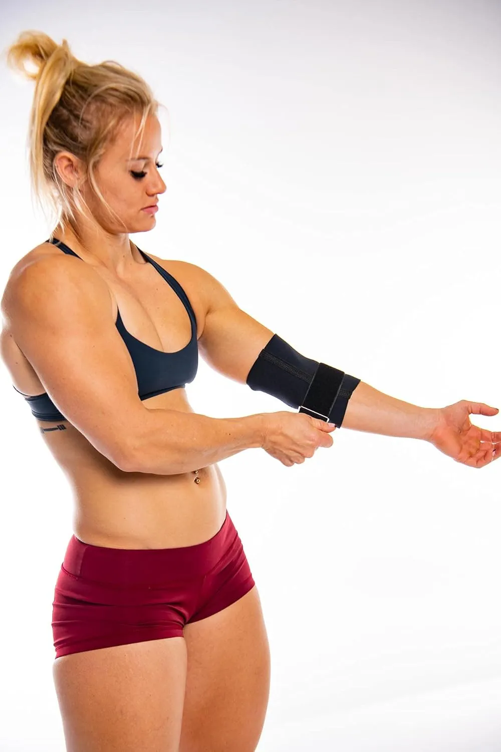 Nevin Sports Med Contoured Elbow Support w/Adjustable Strap (Black, Small)