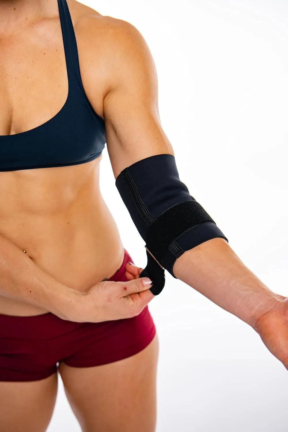 Nevin Sports Med Contoured Elbow Support w/Adjustable Strap (Black, Small)