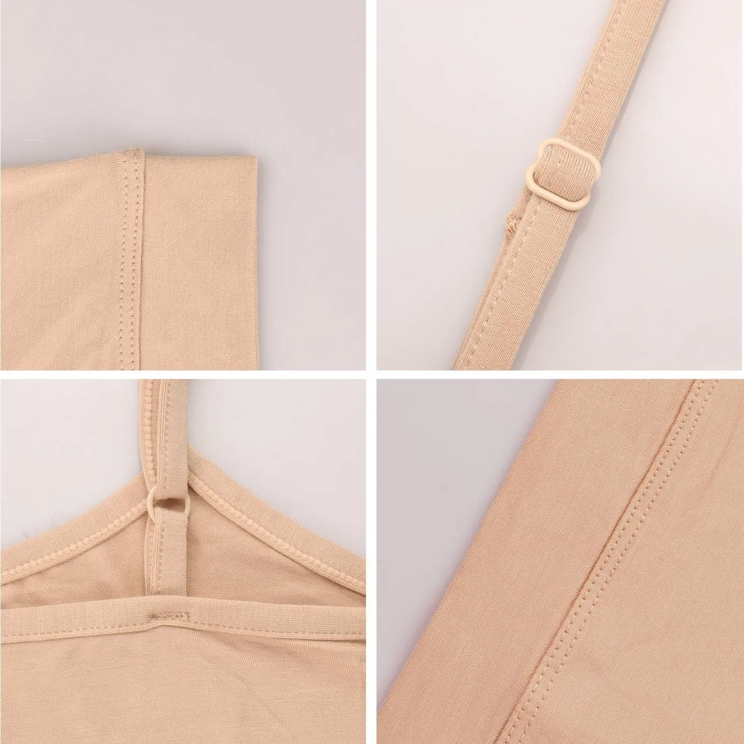 NEWITIN 4 Pack Spaghetti Strap Camisole Top Adjustable Strap Tank Top for Women Girls