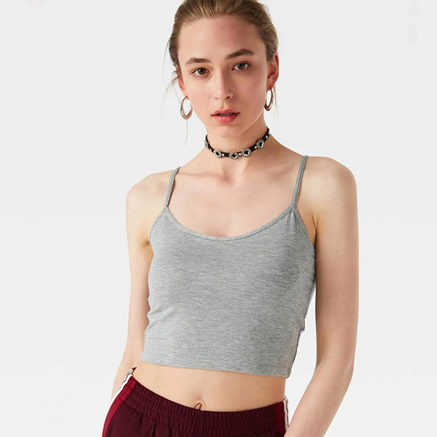 NEWITIN 4 Pack Spaghetti Strap Camisole Top Adjustable Strap Tank Top for Women Girls
