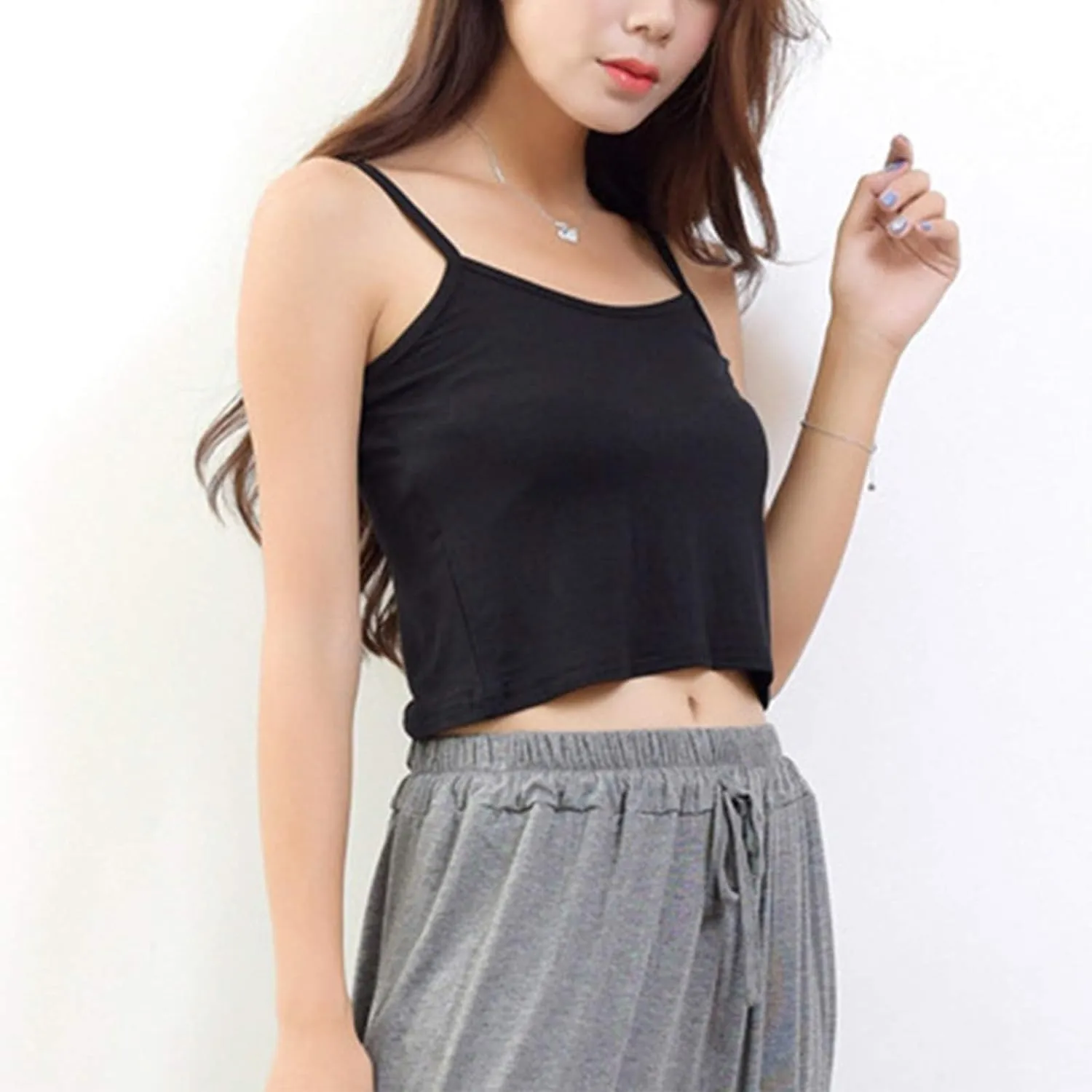 NEWITIN 4 Pack Spaghetti Strap Camisole Top Adjustable Strap Tank Top for Women Girls