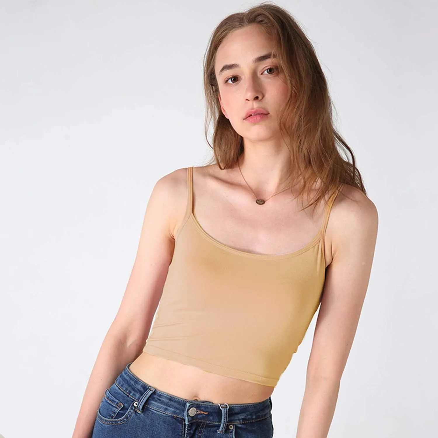 NEWITIN 4 Pack Spaghetti Strap Camisole Top Adjustable Strap Tank Top for Women Girls