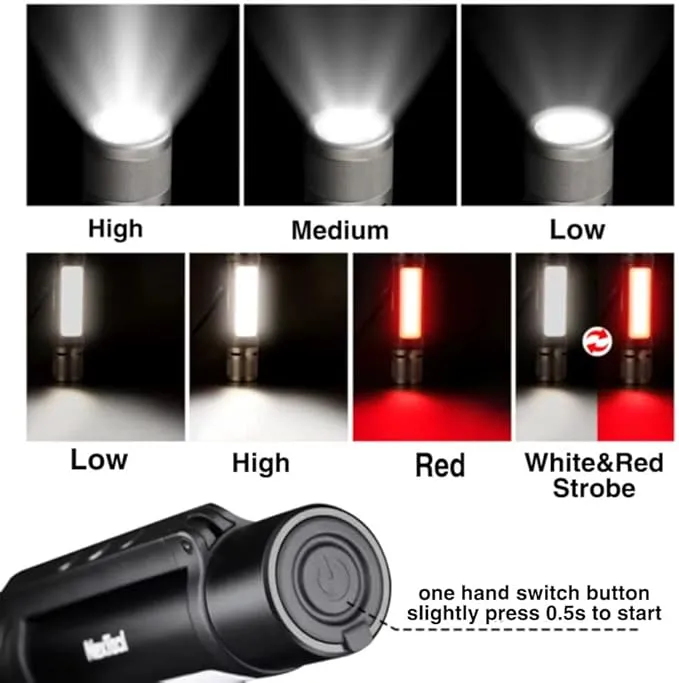 NexTool Rechargeable LED Flashlight, Waterproof, Zoomable, Magnetic, USB Charging, 1000 Lumens, 360 Rotation, 240m Irradiation Distance