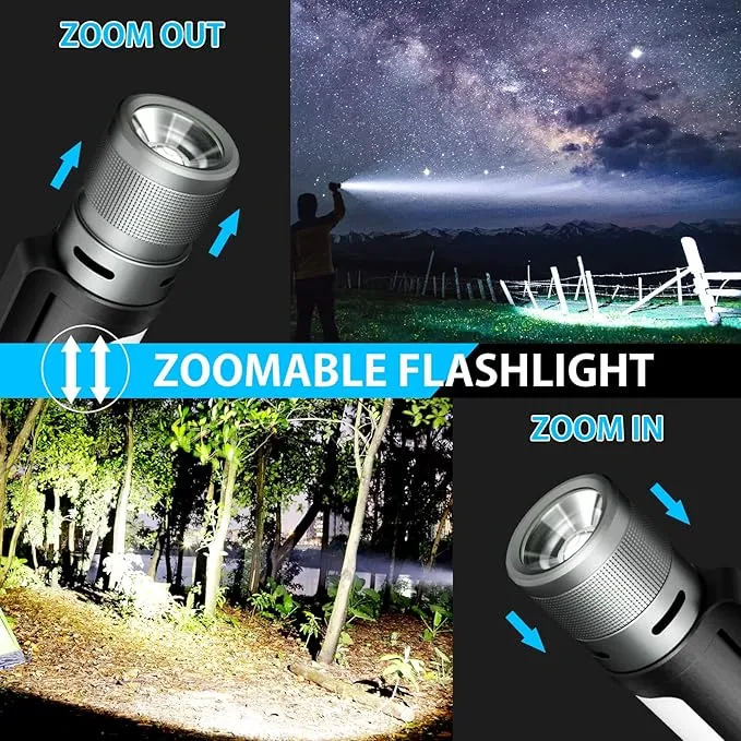 NexTool Rechargeable LED Flashlight, Waterproof, Zoomable, Magnetic, USB Charging, 1000 Lumens, 360 Rotation, 240m Irradiation Distance