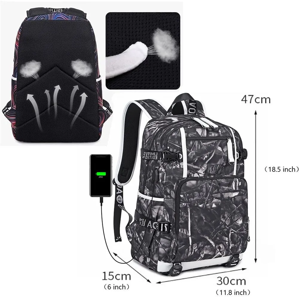 No. 30 Basketball Player Multifunctional Backpacks Sports Fan Bookbag Travel Student Backpack (Q2)