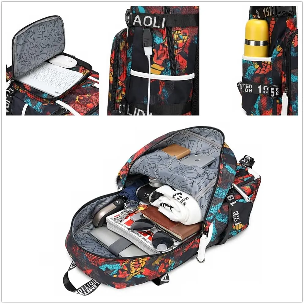 No. 30 Basketball Player Multifunctional Backpacks Sports Fan Bookbag Travel Student Backpack (Q2)