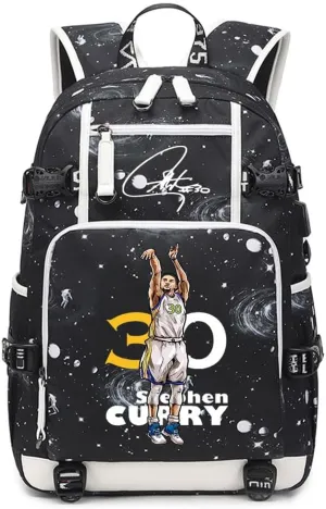 No. 30 Basketball Player Multifunctional Backpacks Sports Fan Bookbag Travel Student Backpack (Q2)
