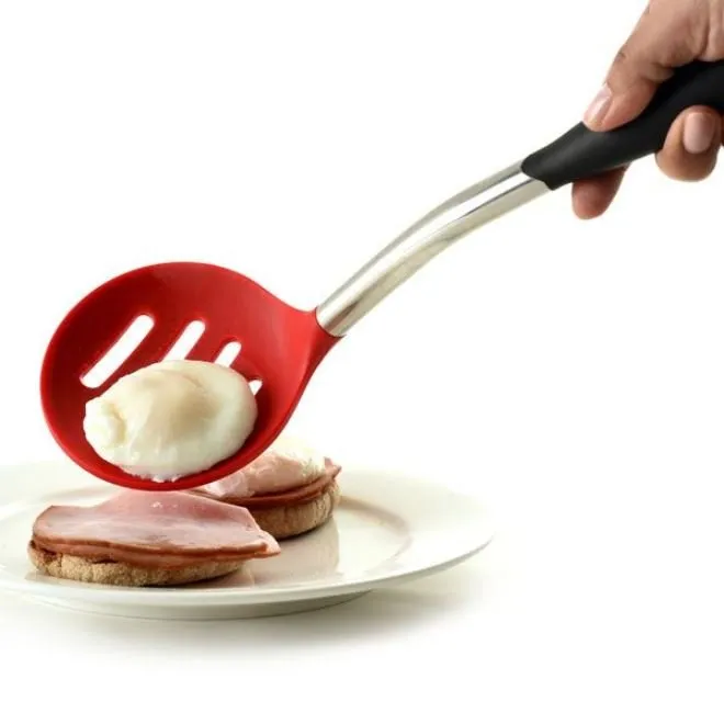 Norpro Heavy Duty Grip-EZ Stainless Steel Silicone Skimmer Strainer Spoon