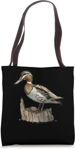 Northern Pintail On A Tree Stump Tote Bag