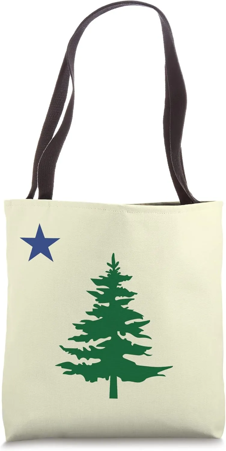 Old Maine State Flag 1901 Pine Tree Star Tote Bag