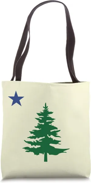 Old Maine State Flag 1901 Pine Tree Star Tote Bag