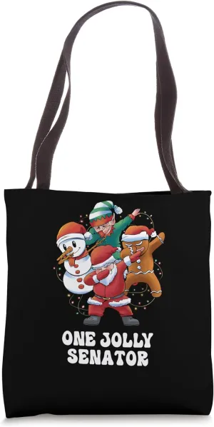 One Jolly Senator Dabbing Santa Christmas Tote Bag