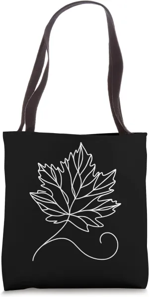 One Line Art Drawing Alder Leaf Tote Bag