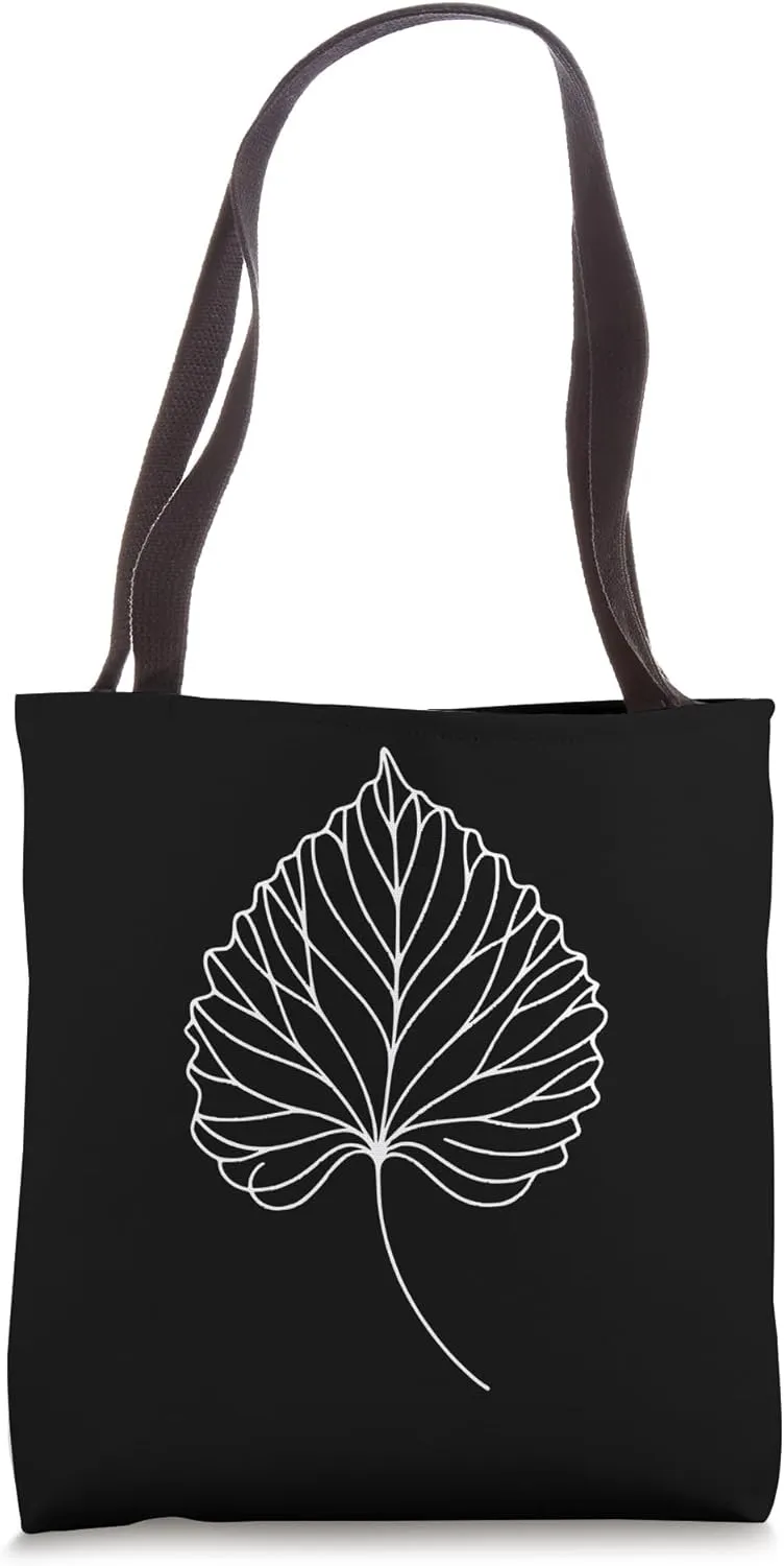 One Line Art Drawing Alder Leaf Tote Bag
