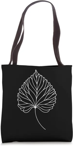 One Line Art Drawing Alder Leaf Tote Bag