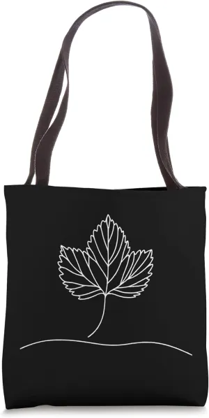 One Line Art Drawing Alder Leaf Tote Bag