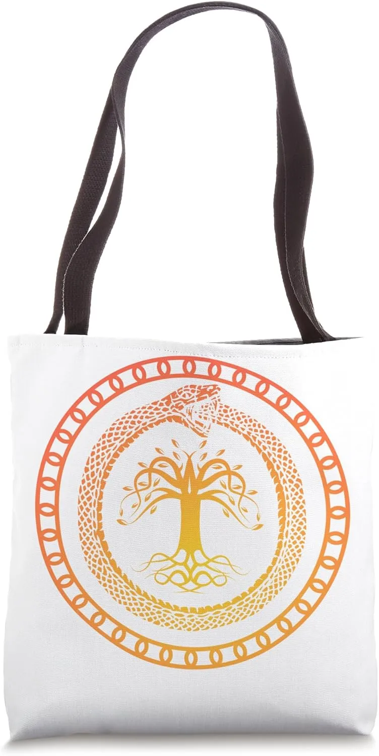 Ouroboros Tree Life Cycle Renewal Symbol Art Tote Bag