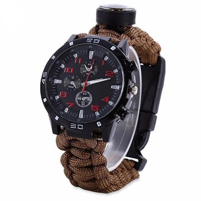 Outdoor Camping Survival Bracelet Watch Compass