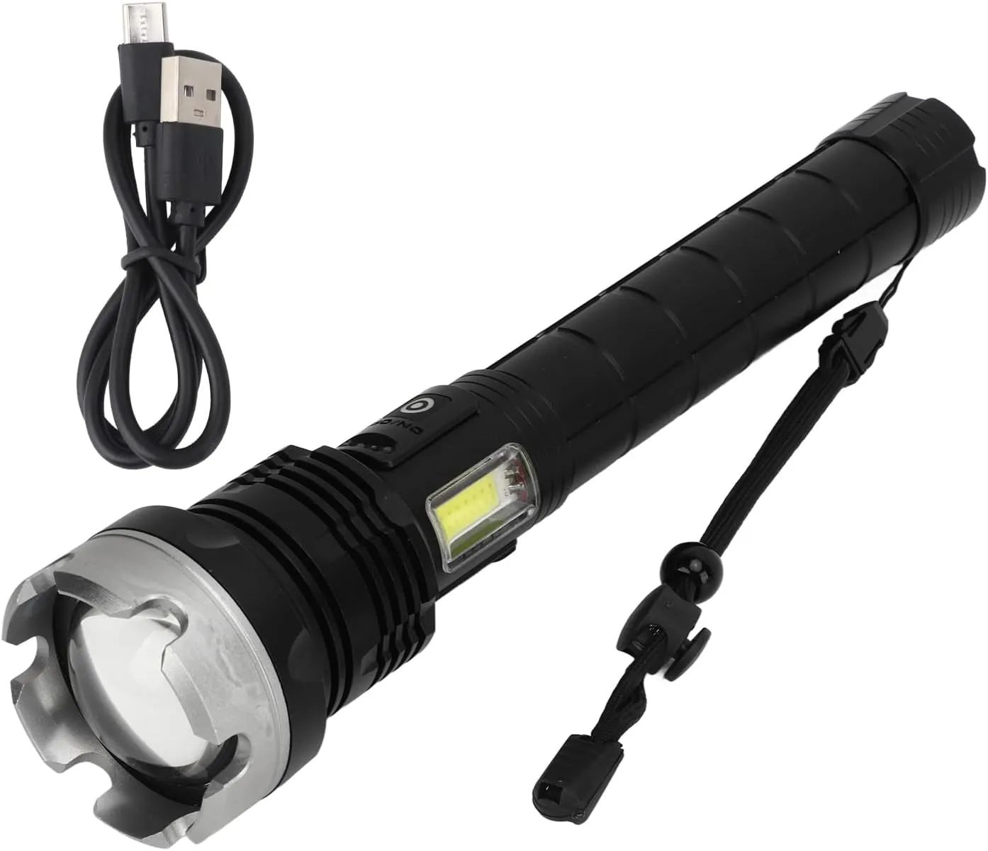Outdoor Flashlight, Super Bright Rechargeable Torch, Zoomable Retractable, Aluminium Alloy, Multiple Modes for Camping Travel
