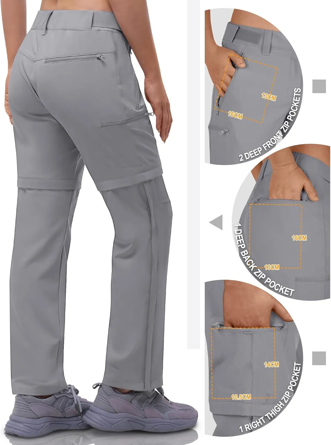 Outdoor Ventures Women's Convertible Pants, Quick Dry Hiking Zip-Off Pants, Stretch Lightweight Cargo Pants