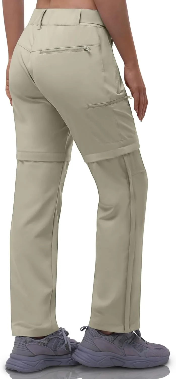 Outdoor Ventures Women's Convertible Pants, Quick Dry Hiking Zip-Off Pants, Stretch Lightweight Cargo Pants
