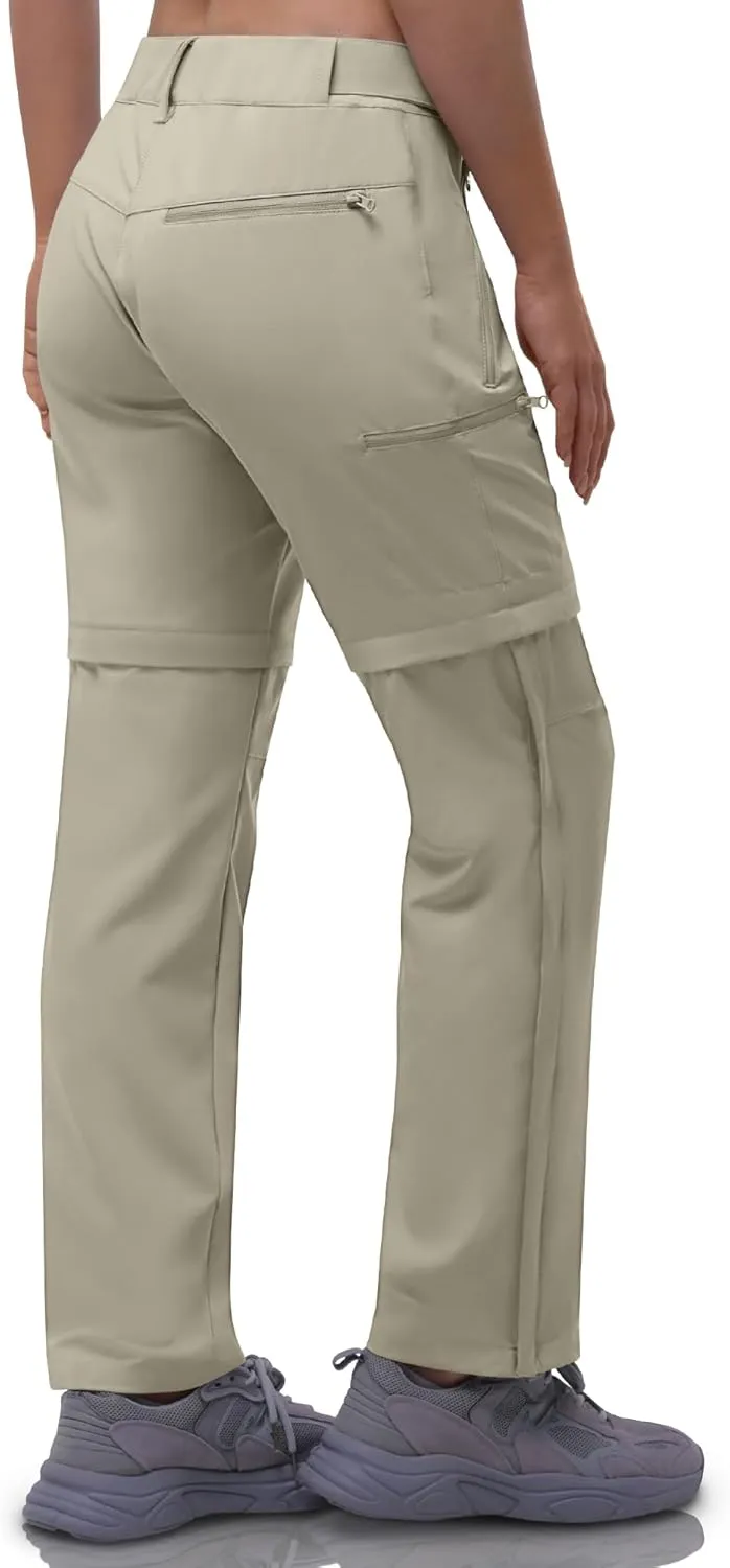 Outdoor Ventures Women's Convertible Pants, Quick Dry Hiking Zip-Off Pants, Stretch Lightweight Cargo Pants