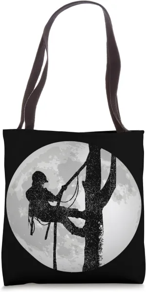 Outdoorsman Lumberjack Tree Climber Moon Logger Arborist Tote Bag