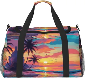 Palm Tree print Weekender Overnight Carry On Bag Gym Luggage Bag Duffel Bag for Travel Women