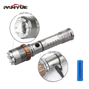PANYUE Rechargeable LED Flashlight XML T6 Torch 1000 lumens Outdoor Camping Powerful Led Flashlight with 18650 battery